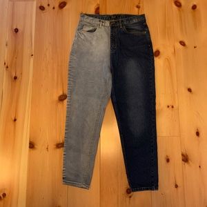 Nasty Gal 2 Tone Mom Jeans, 8